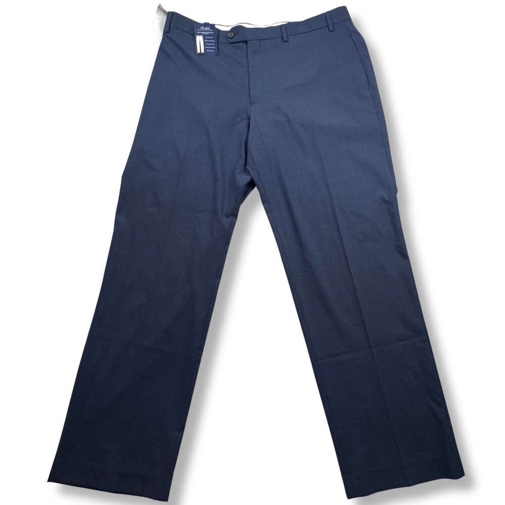 NWT Ralph Lauren Comfort Flex Dress Pants Plaid Stretch Mens Dark Blue 36W 30L